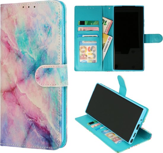 Samsung Galaxy S23 Ultra Hoesje - Marmer - Uni Print Bookcase