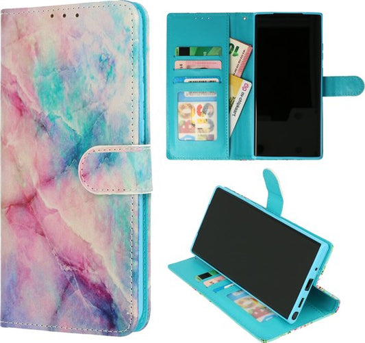 Samsung Galaxy A03S Hülle - Marmor - Print-Klapphülle mit Kartenfach