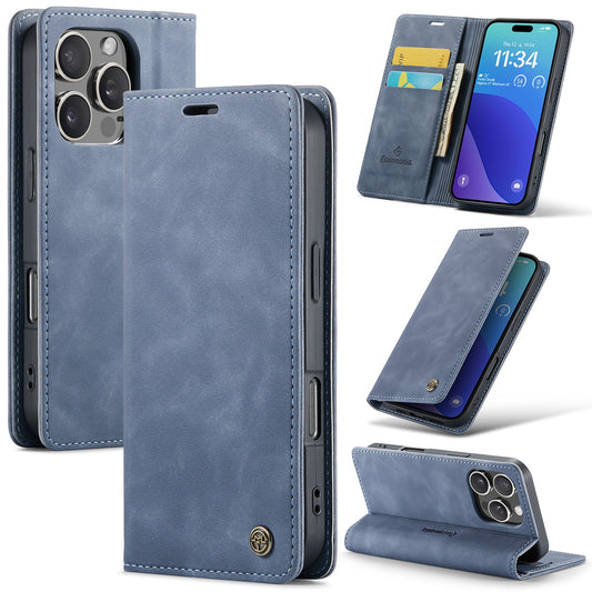 Apple iPhone 16 Pro Hülle - Shadow Gray - Schlanke Klapphülle mit Kartenfach