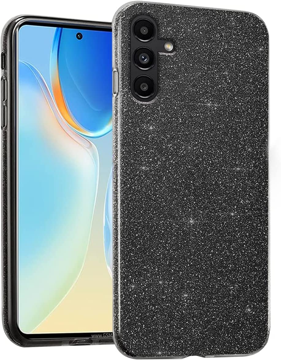 Samsung Galaxy A25 Hoesje - Zwart - Glitter Back Cover