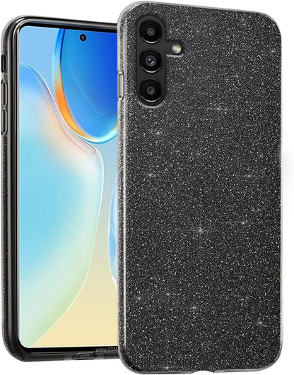 Samsung Galaxy A25 Hoesje - Zwart - Glitter Back Cover