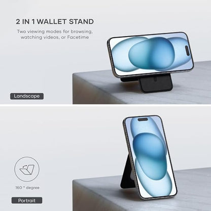 Casemania Magnetisch Pasjeshouder met Kickstand voor Samsung - Grijs