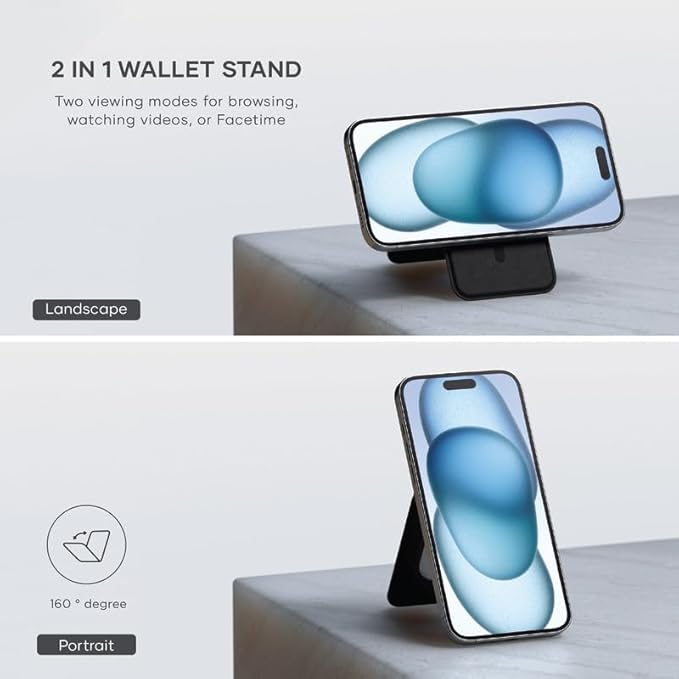 Casemania Magnetisch Pasjeshouder met Kickstand voor Samsung - Carbon