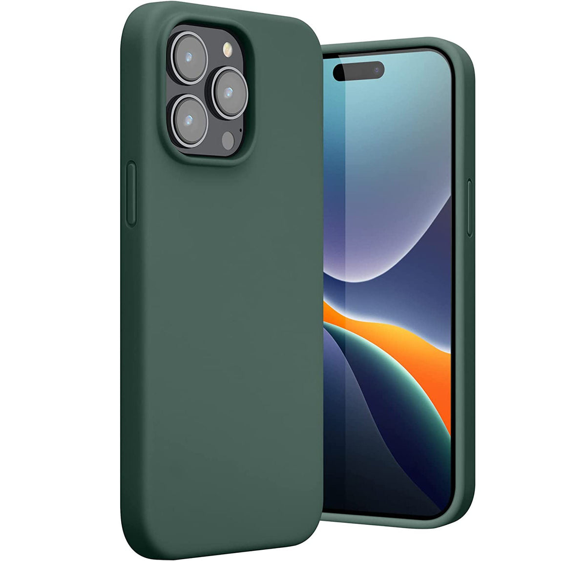 Apple iPhone 14 Pro Case - Green - Liquid Silicone Back Cover