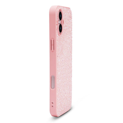 iPhone 16 Plus Hoesje - Roze - Diamant Glitter Back Cover