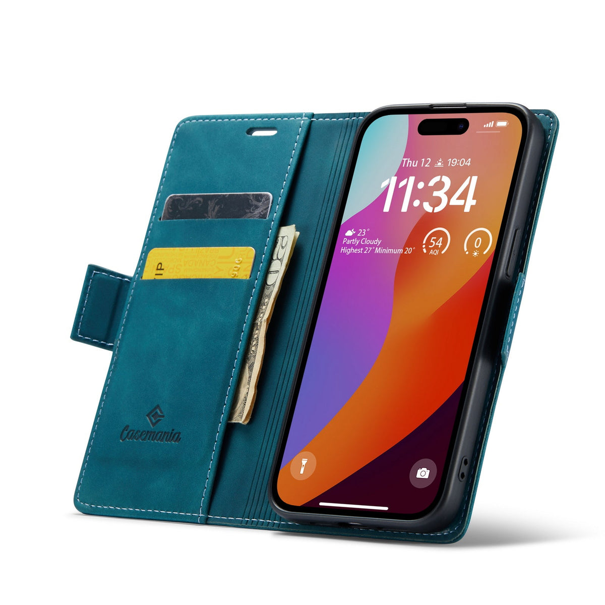 Apple iPhone 15 Pro Max Hülle - Emerald Green - Portemonnaie-MagSafe-Klapphülle mit Kartenfach