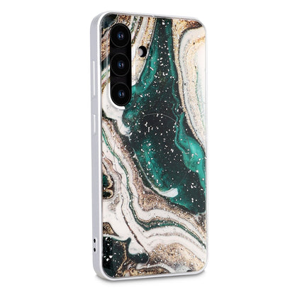 Samsung Galaxy S25 Case - Green - Marble MagSafe Back Cover