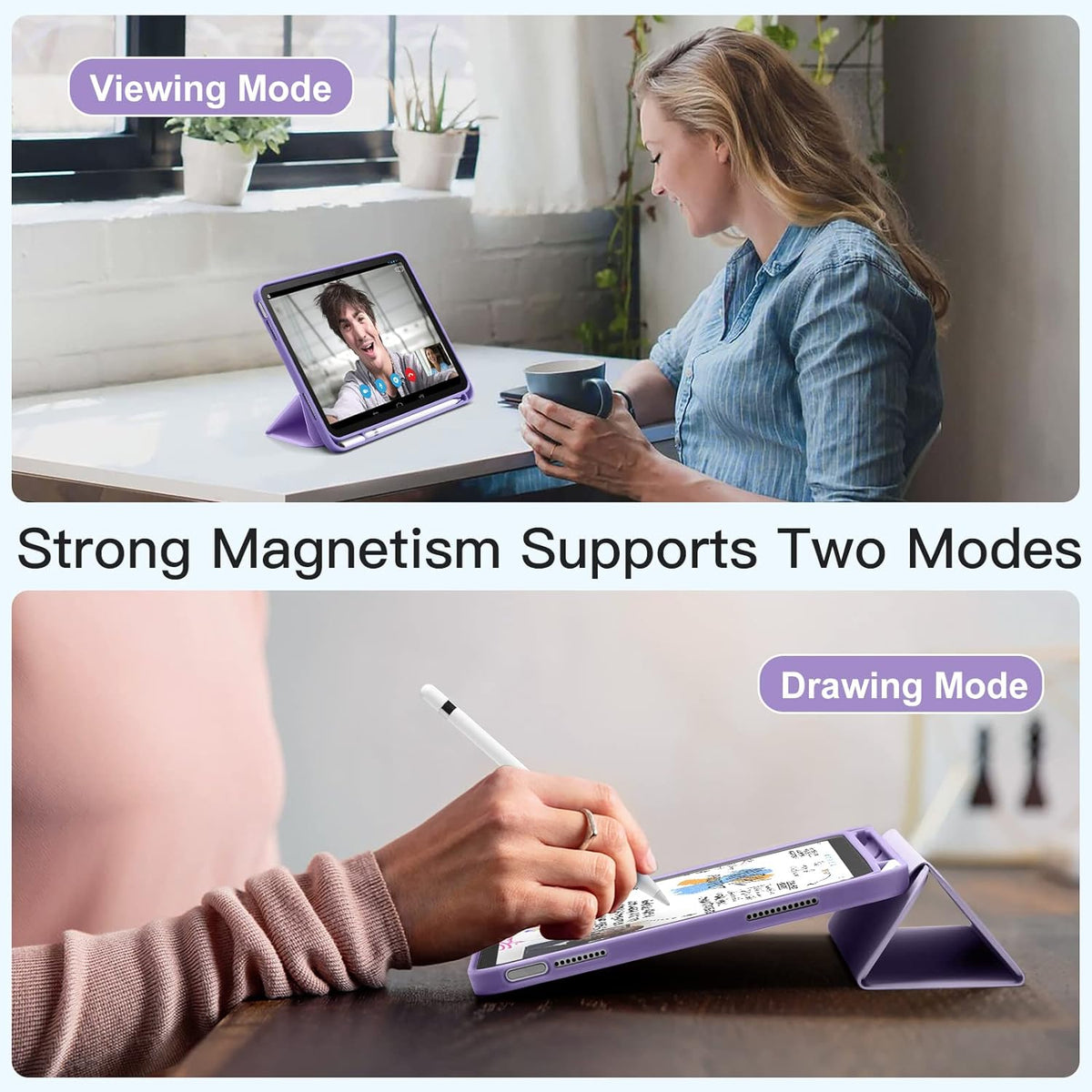 iPad A16 Tablethoes - Paars - Pen Slot Smart Cover