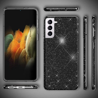 Samsung Galaxy S21 Plus Hoesje - Zwart - Glitter Back Cover
