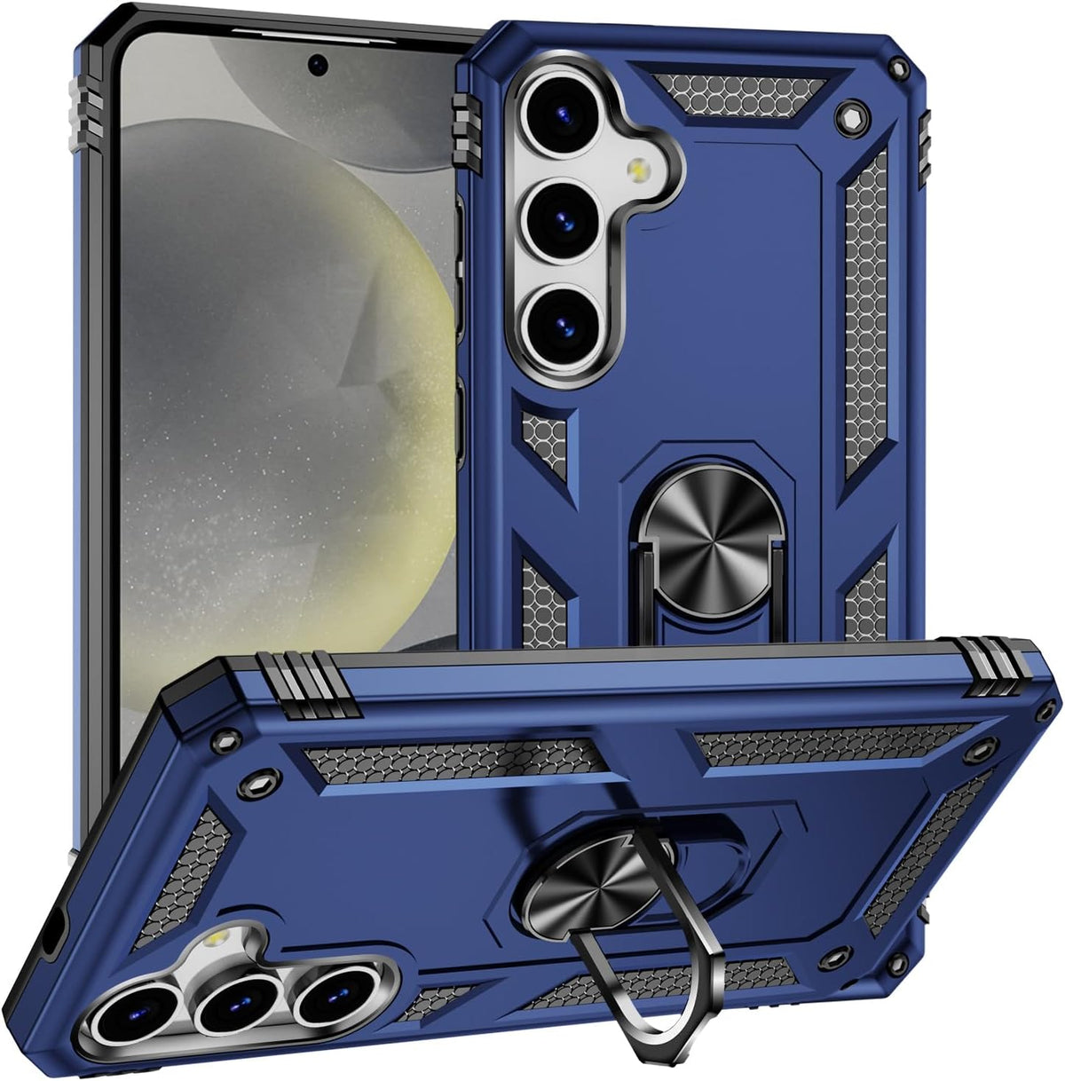 Samsung Galaxy A57 Hoesje - Blauw - Armor Kickstand Back Cover