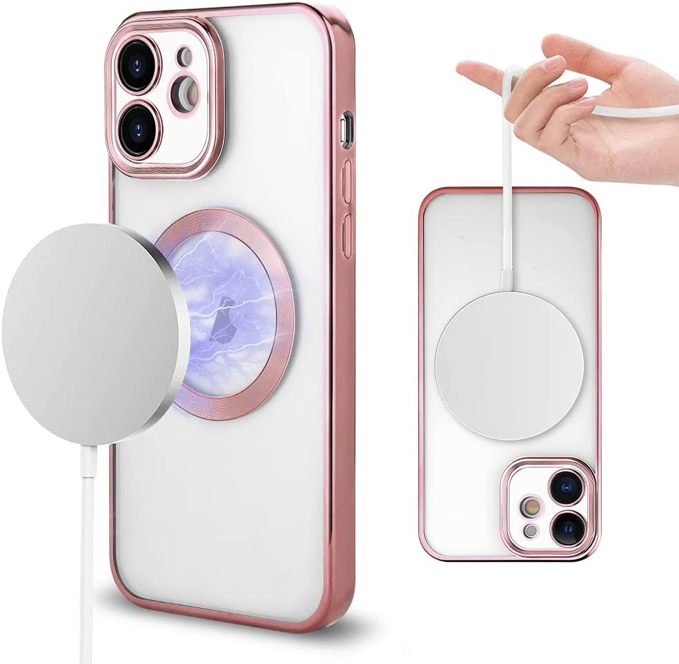 Apple iPhone 12 Hülle - Rosa - Silikon-MagSafe-Backcover