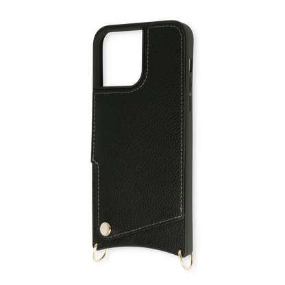 Apple iPhone 13 Pro Hoesje - Zwart - Back Cover met Pols Bandje en Telefoonkoord