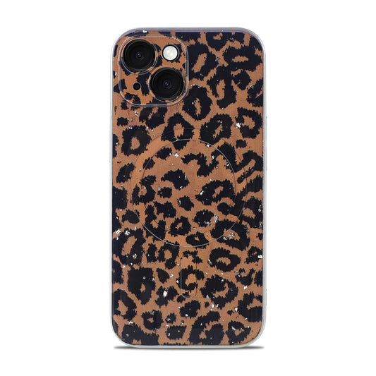 Apple iPhone 14 Hoesje - Orange - Glitter MagSafe Back Cover