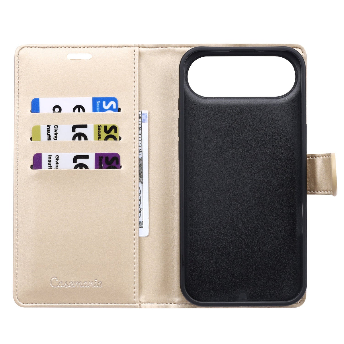 Apple iPhone Air Hülle - Gold - 2-in-1-Velvet-Klapphülle mit Kartenfach