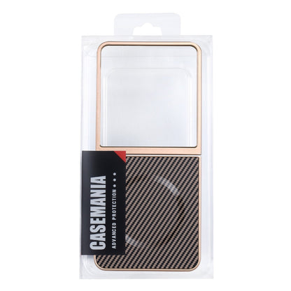 Samsung Galaxy Z Flip 7 Hoesje - Goud - Carbon MagSafe Back Cover