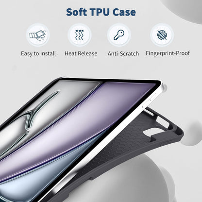 Apple iPad Air 11 (2024) Tablethoes - Grijs - Pen Slot Smart Cover