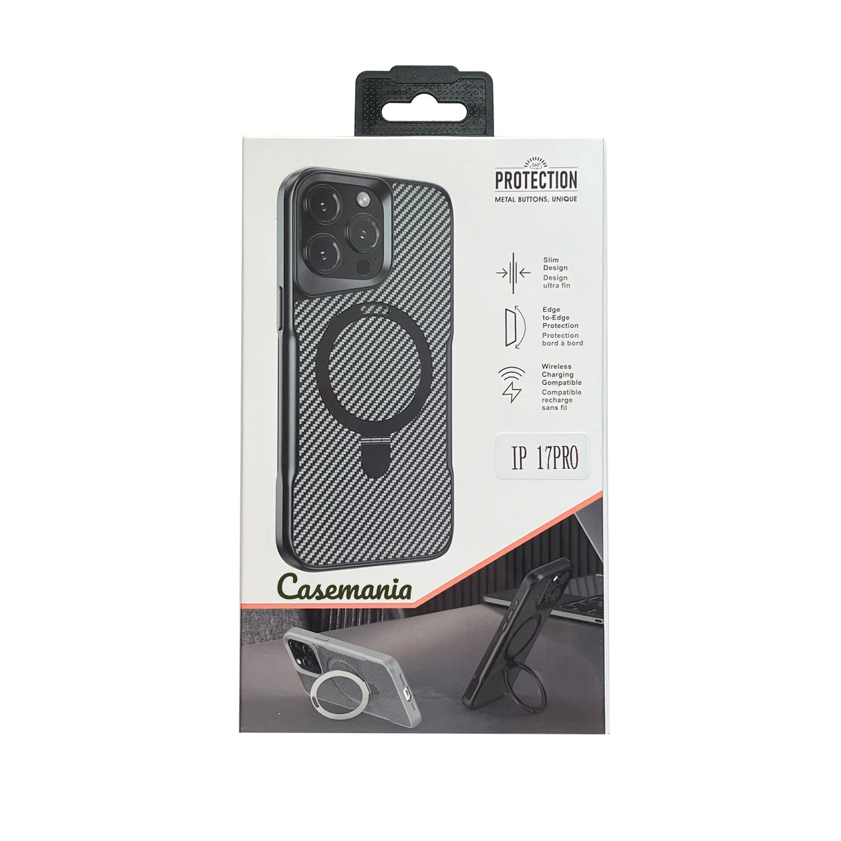 Apple iPhone 17 Pro Hoesje - Zwart - Carbon MagSafe Back Cover