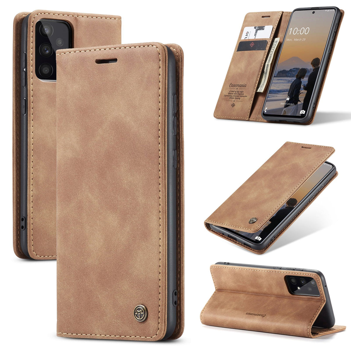 Samsung Galaxy M23 Case - Sienna Brown - Slim Wallet Case