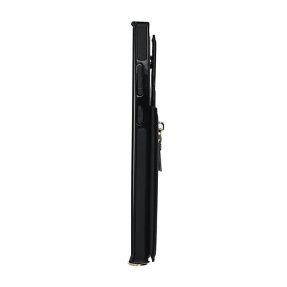Samsung Galaxy S24 Ultra Hoesje - Zwart - Luxe Back Cover met Telefoonkoord en Rits
