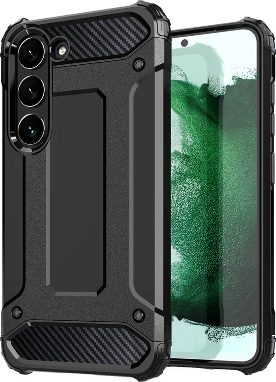 Samsung Galaxy S23 Plus Hoesje - Zwart - Armor Kickstand Back Cover