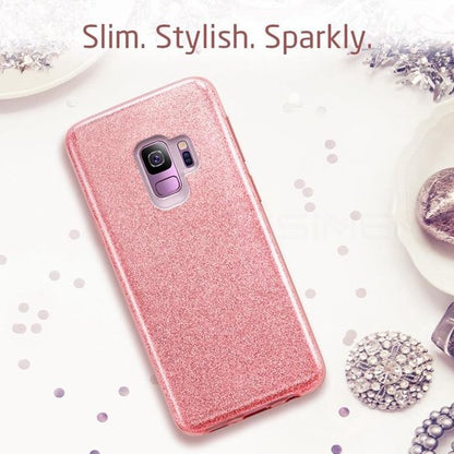 Samsung Galaxy S9 Hülle - Silver - Glitzer-Backcover