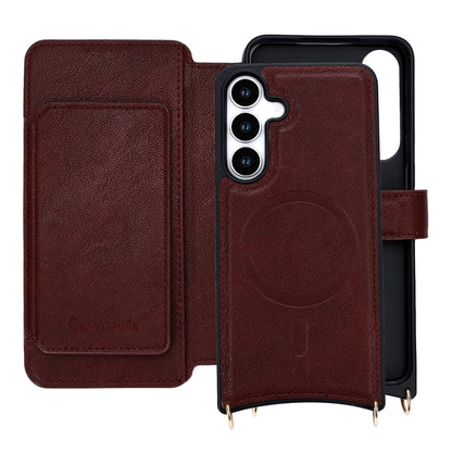 Coque Samsung Galaxy S25 FE - Rouge Vin - Étui arrière CM Amsterdam avec cordon de téléphone