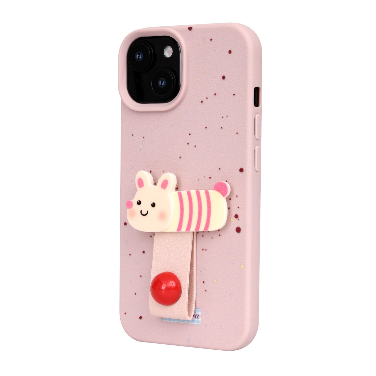 Apple iPhone 11 Hoesje - Roze - Konijntje Siliconen Back Cover met Vingerhouder