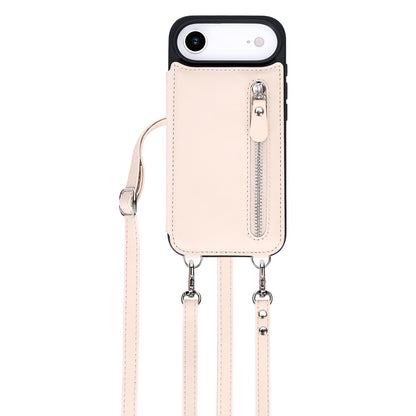Apple iPhone Air Case - Beige - Luxury Back Cover with Phone Strap and Zipper