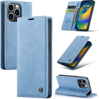 Apple iPhone 14 Pro Hülle - Sky Blue - Schlanke Klapphülle mit Kartenfach