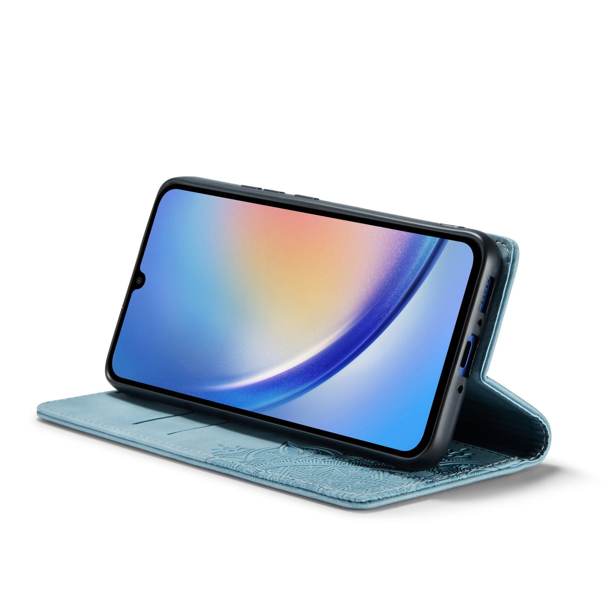 Samsung Galaxy A55 5G Hoesje - Aqua Blue - Mandala Dunne Bookcase