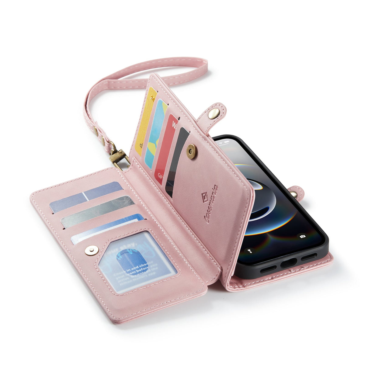 Apple iPhone 17 Pro Max Hoesje - Pale Pink - Luxe 2 in 1 Bookcase met 10 Kaart Vakken en Polskoord