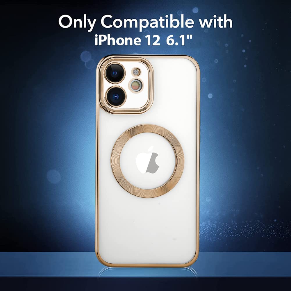 iPhone 12 Hoesje - Goud - Siliconen Magsafe Back Cover