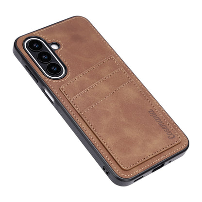 Samsung Galaxy A27 Case - Sienna Brown - Faux Leather Back Cover with Card Holder
