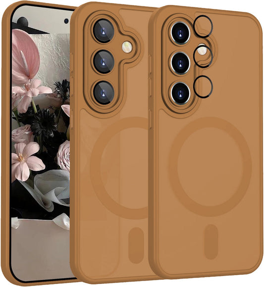 Samsung Galaxy S25 Plus Hoesje - Bruin - Matte Armor MagSafe Back Cover