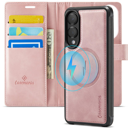 Samsung Galaxy S25 Edge Hoesje - Pale Pink - Luxe 2 in 1 MagSafe Bookcase