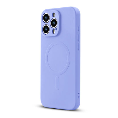 Apple iPhone 16 Pro Hoesje - Paars - Liquid Siliconen MagSafe Back Cover met Magneetring