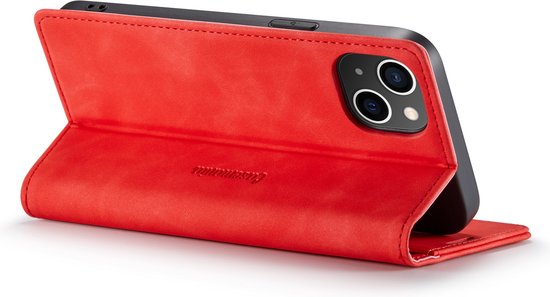 Apple iPhone 14 Plus Hoesje - Crimson Red - Dunne Bookcase