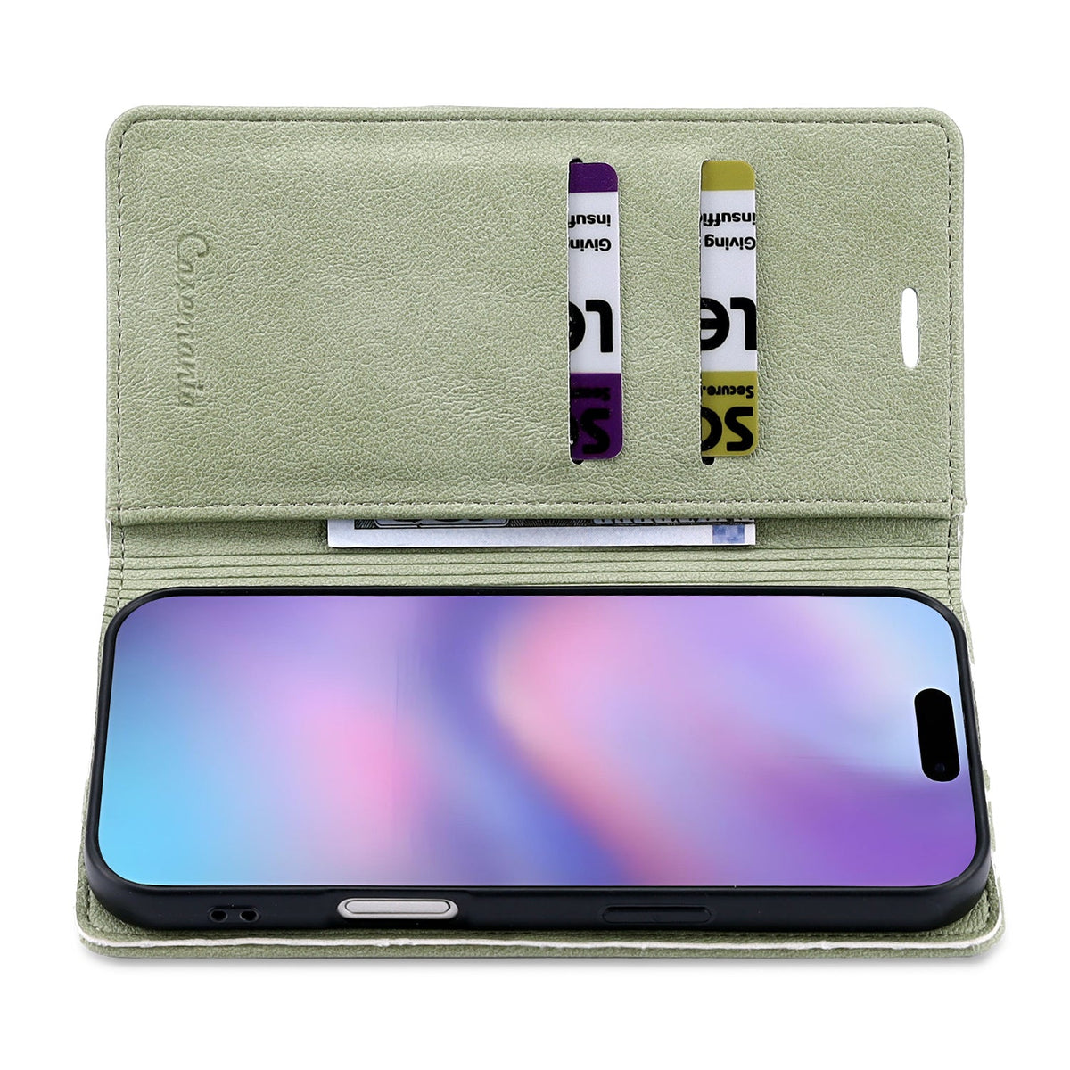 Apple iPhone 16 Hoesje - Matcha Green - Dunne Leather-look Back Cover