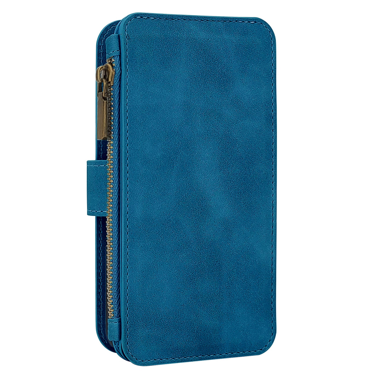 Apple iPhone 16 Pro Max Hoesje - Navy Blue - 2 in 1 Bookcase met Rits