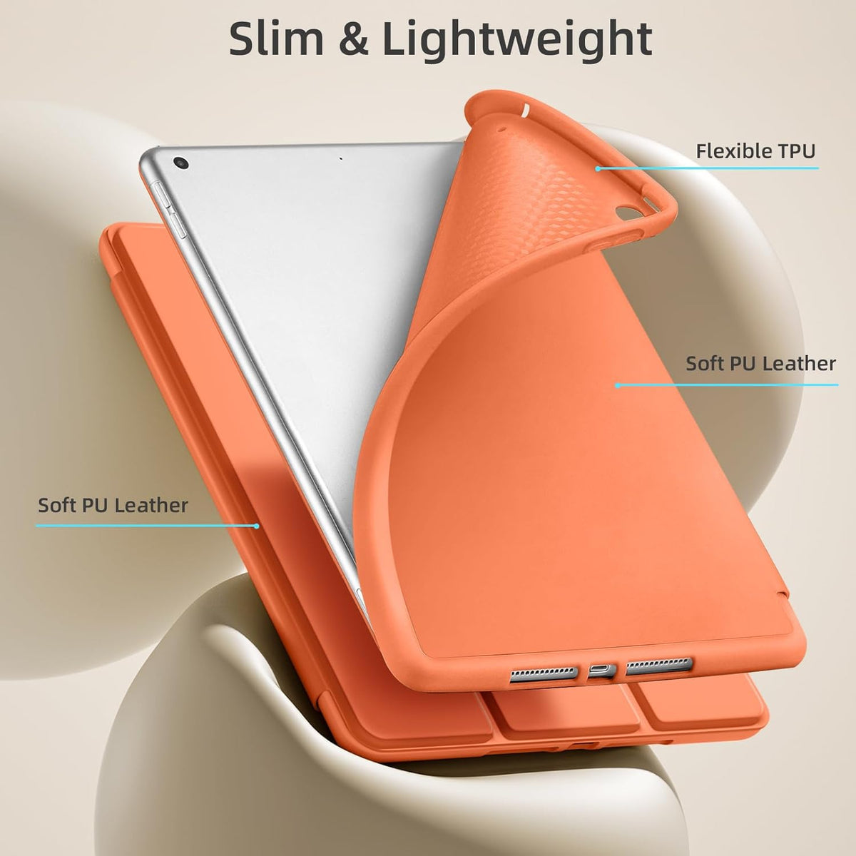 Apple iPad 10.2" WiFi 2019 (7. Gen.) Tablet Case - Orange - Smart Cover