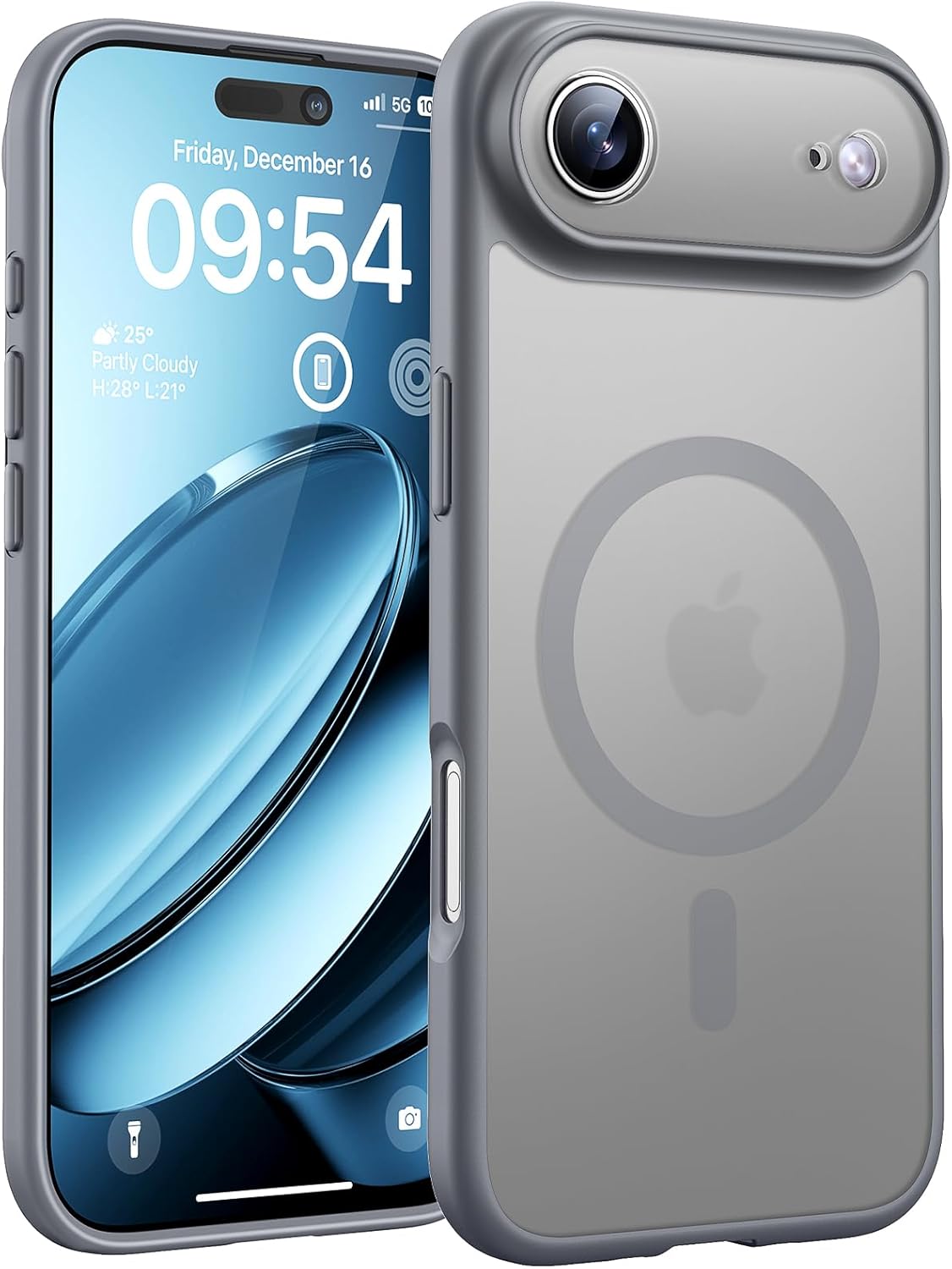 Coque Apple iPhone Air - Gris - Étui arrière magnétique mat Armor MagSafe avec protection pour appareil photo