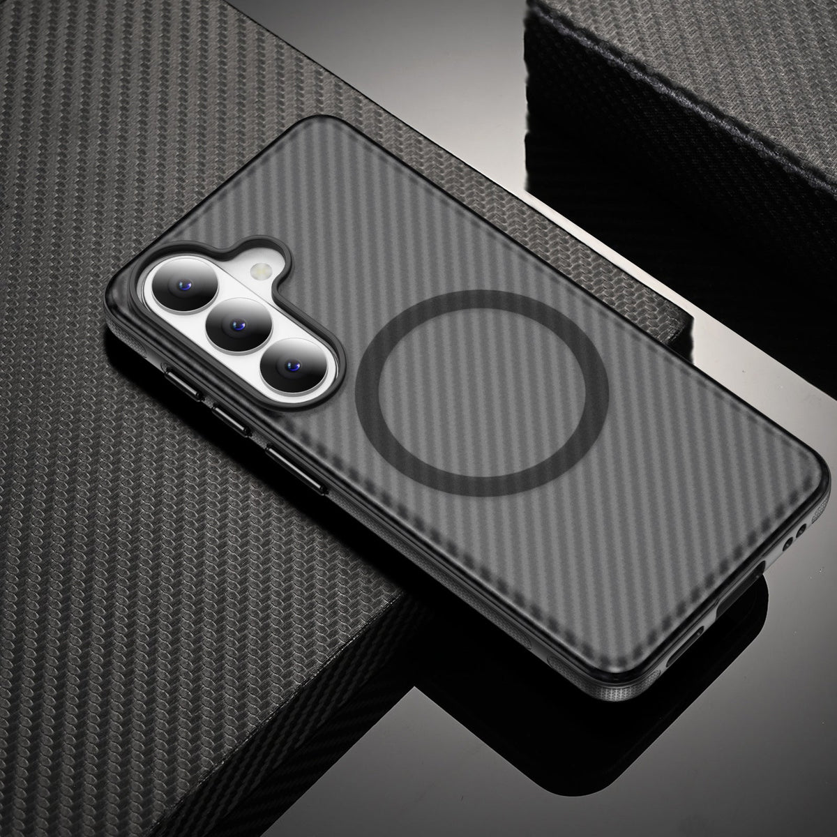 Samsung Galaxy A37 Hoesje - Zwart - Carbon MagSafe Back Cover