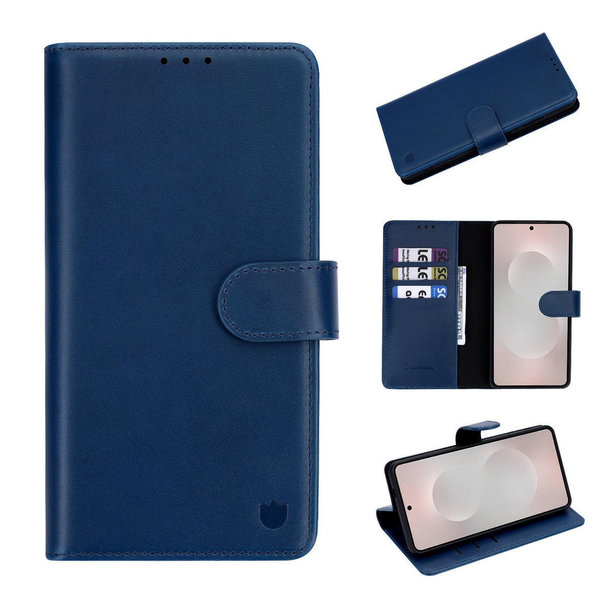 Samsung Galaxy S26 Ultra Hoesje - Navy Blue - Echt Leren Bookcase