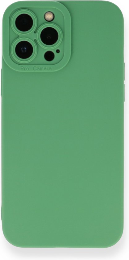 Apple iPhone 13 Pro Max Hoesje - Groen - Siliconen Camera Bescherming Back Cover