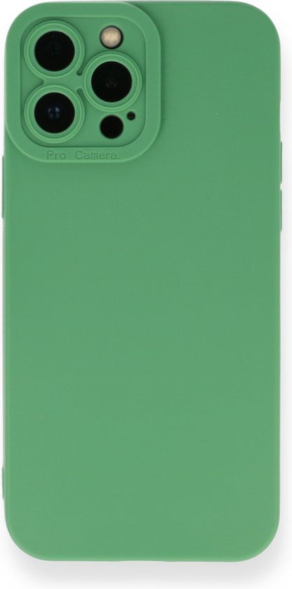 Apple iPhone 13 Pro Max Hoesje - Groen - Siliconen Camera Bescherming Back Cover