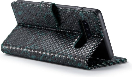 Samsung Galaxy S10+ Case - Green - Luxury Snakeskin Flip Case