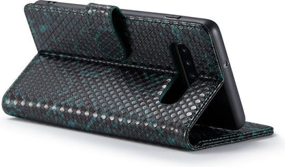 Samsung Galaxy S10+ Case - Green - Luxury Snakeskin Flip Case