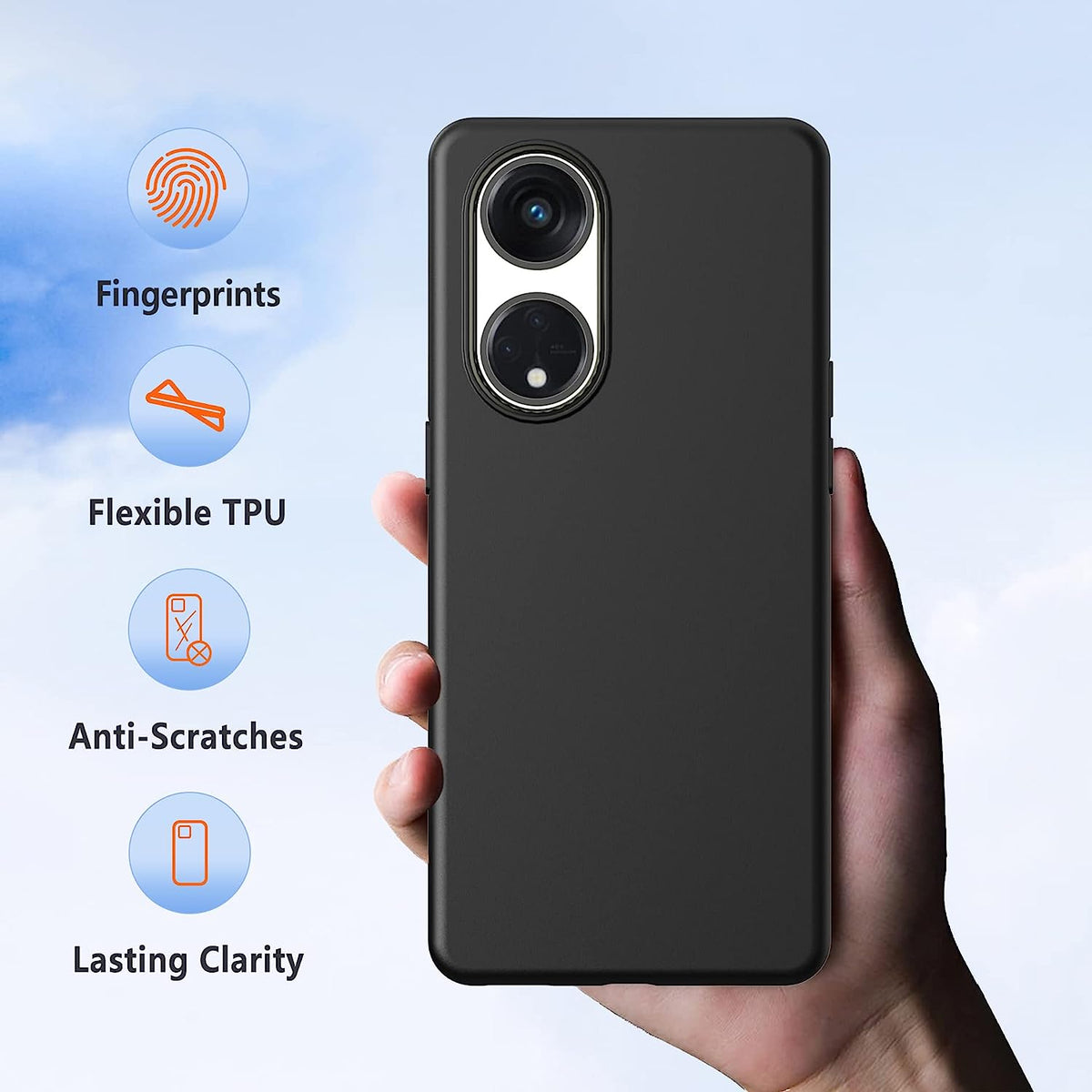 Oppo A98 Hoesje - Zwart - Siliconen Back Cover