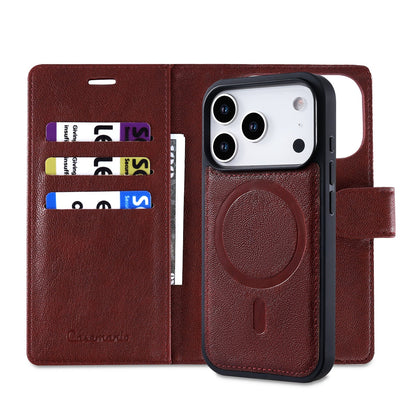 Apple iPhone 18 Pro Max Hoesje - Burgundy Red - 2 in 1 Lederlook MagSafe Bookcase