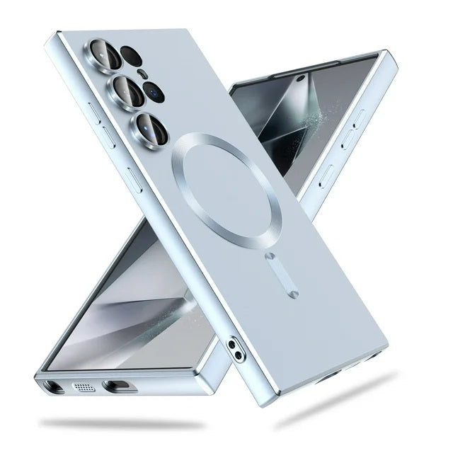 Coque Samsung Galaxy S24 Ultra - Bleu clair - Étui arrière en silicone mat MagSafe
